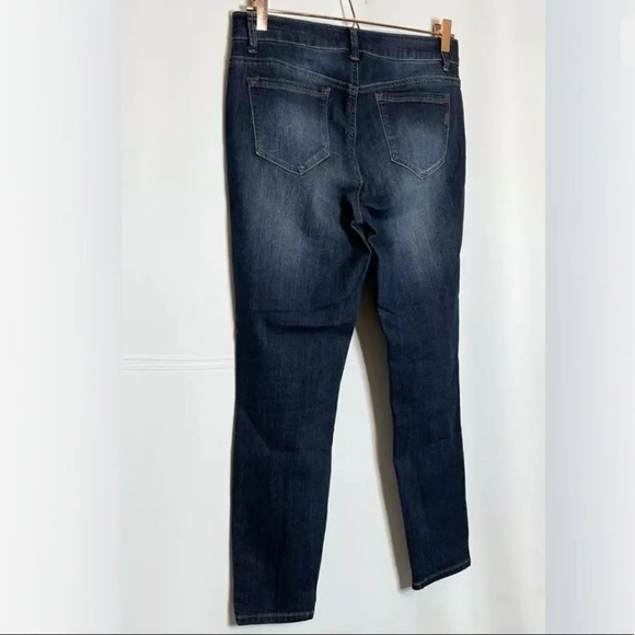 1822 Denim Stitch Fix | Jeans Distressed Skinny Stretch Dark Wash - Picture 5 of 10